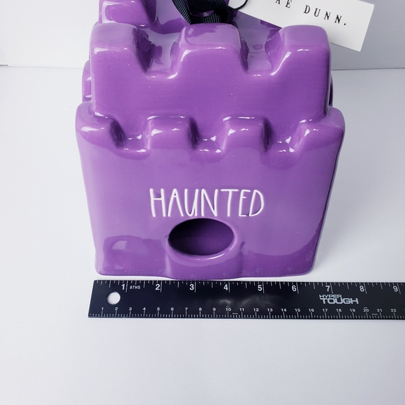 RAE DUNN by Magenta Purple HAUNTED Ceramic Birdhouse - Picture 4 of 6